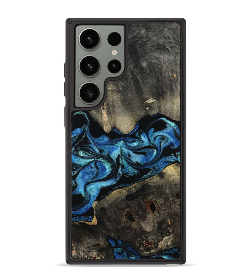 Galaxy S23 Ultra Wood Phone Case - Kittie (Blue, 801079)