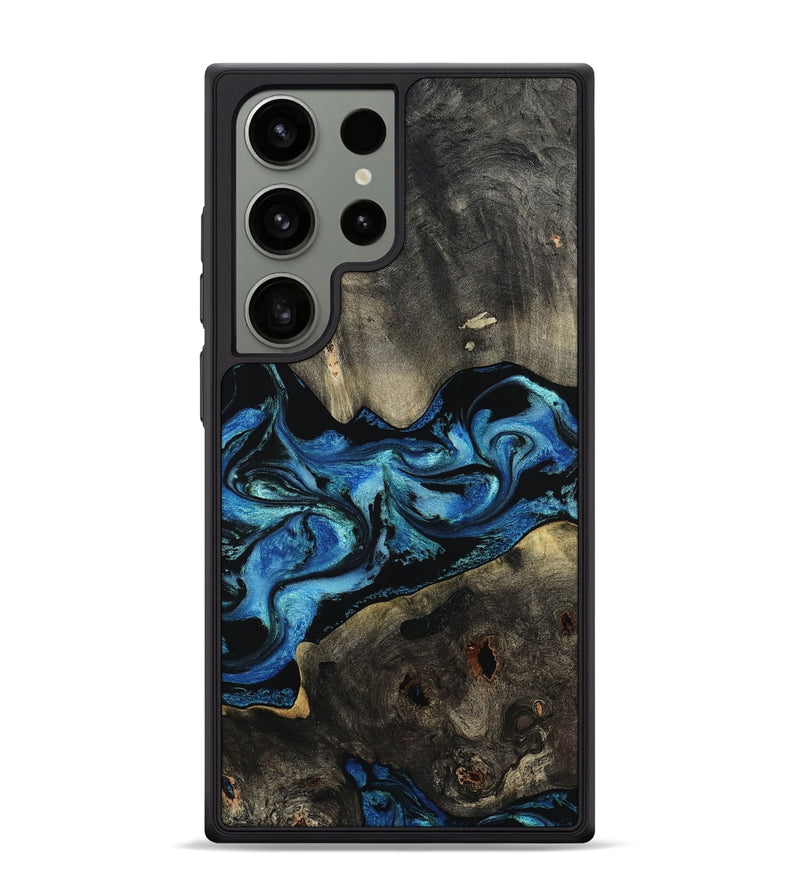 Galaxy S24 Ultra Wood Phone Case - Kittie (Blue, 801079)