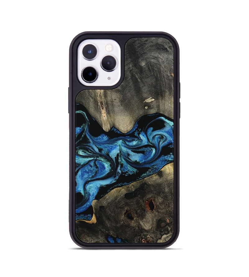 iPhone 11 Pro Wood Phone Case - Kittie (Blue, 801079)