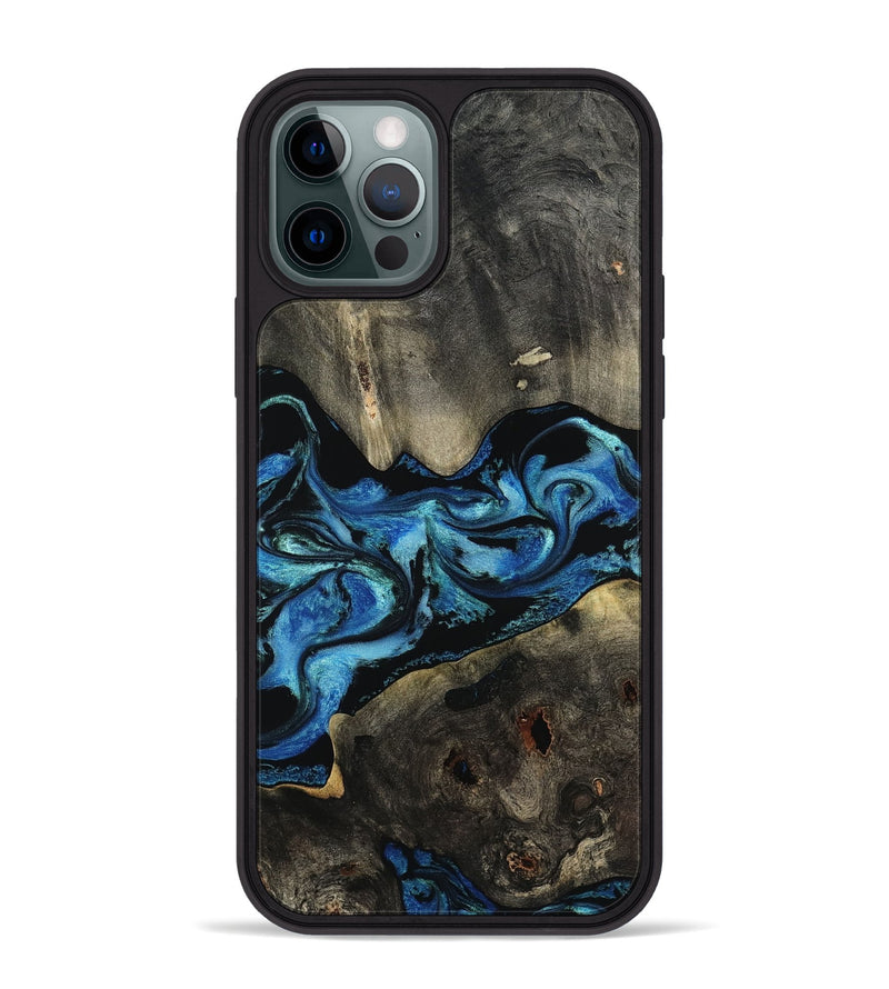 iPhone 12 Pro Max Wood Phone Case - Kittie (Blue, 801079)