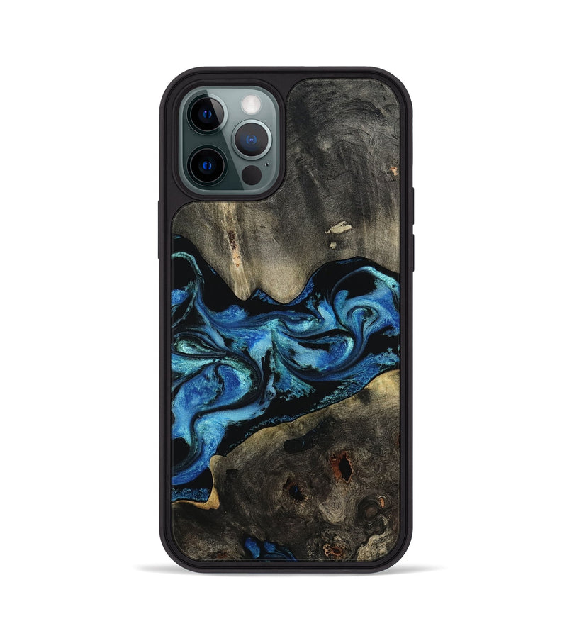 iPhone 12 Pro Wood Phone Case - Kittie (Blue, 801079)