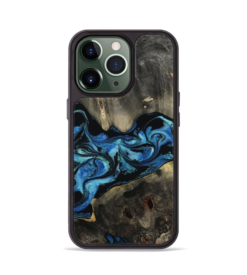 iPhone 13 Pro Wood Phone Case - Kittie (Blue, 801079)