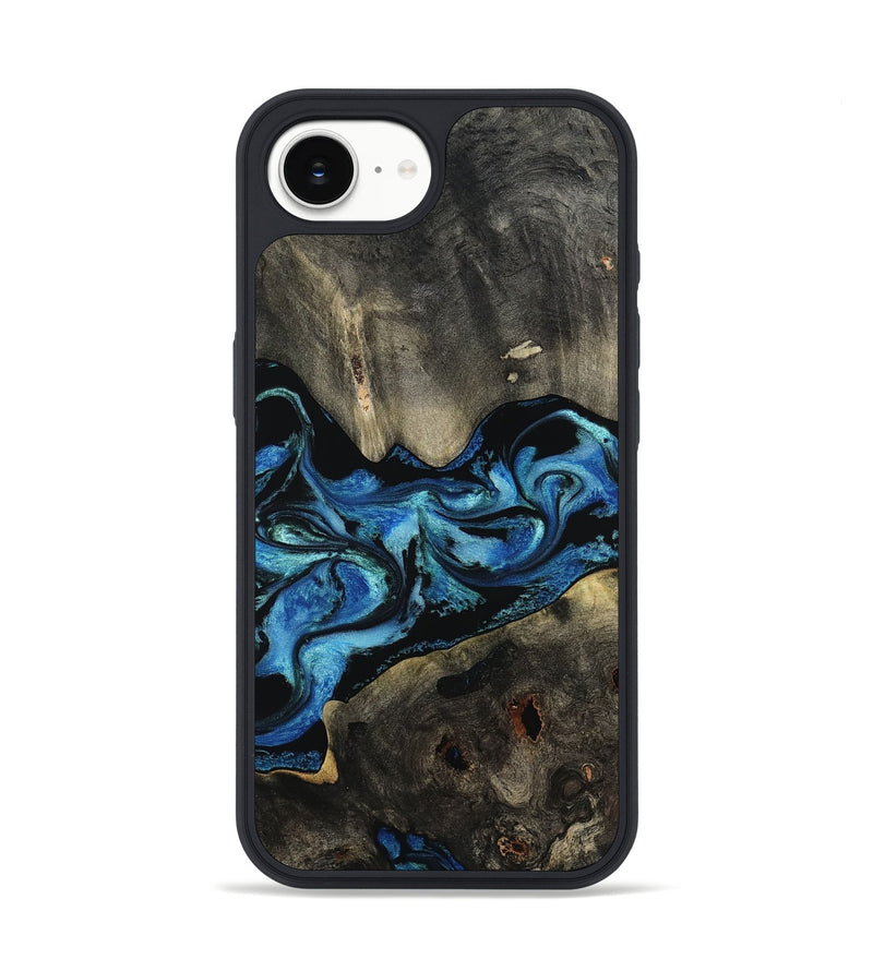 iPhone 16e Wood Phone Case - Kittie (Blue, 801079)