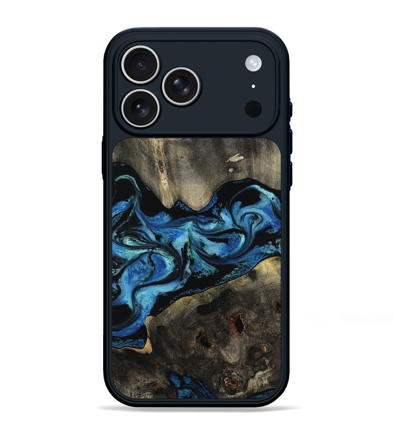iPhone 17 Pro Max Wood Phone Case - Kittie (Blue, 801079)