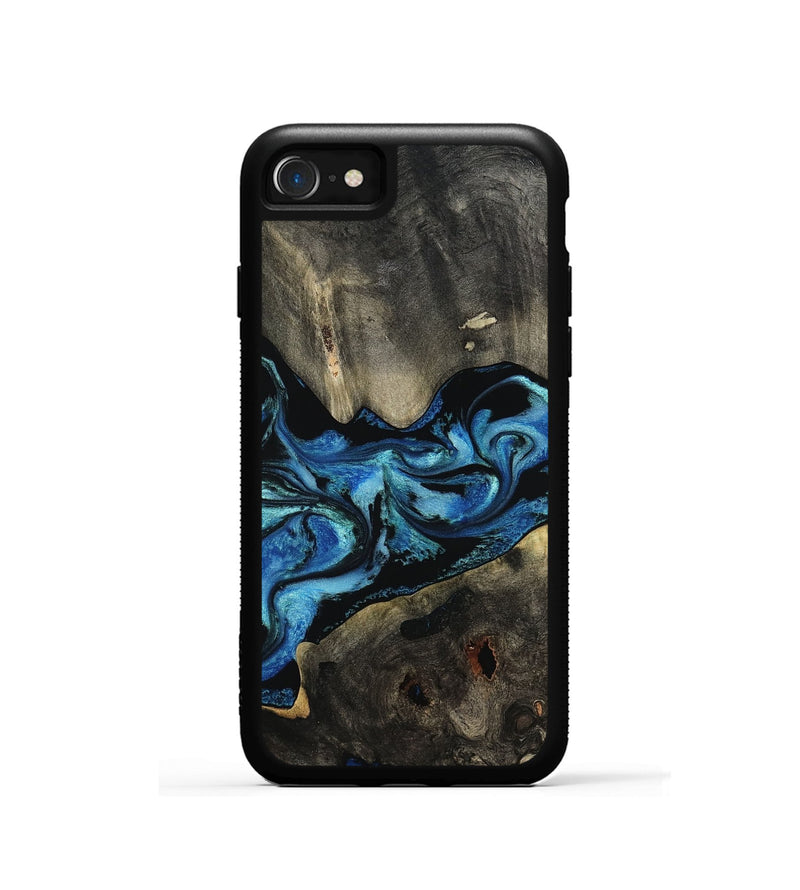 iPhone SE Wood Phone Case - Kittie (Blue, 801079)