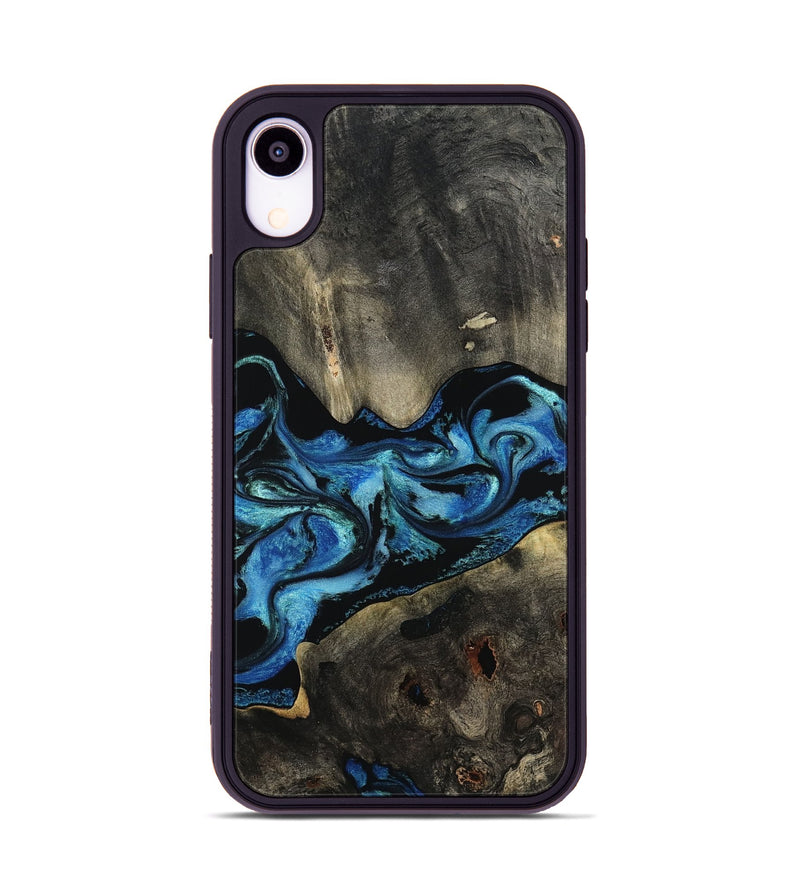 iPhone Xr Wood Phone Case - Kittie (Blue, 801079)