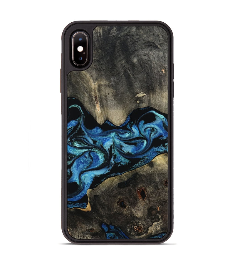 iPhone Xs Max Wood Phone Case - Kittie (Blue, 801079)