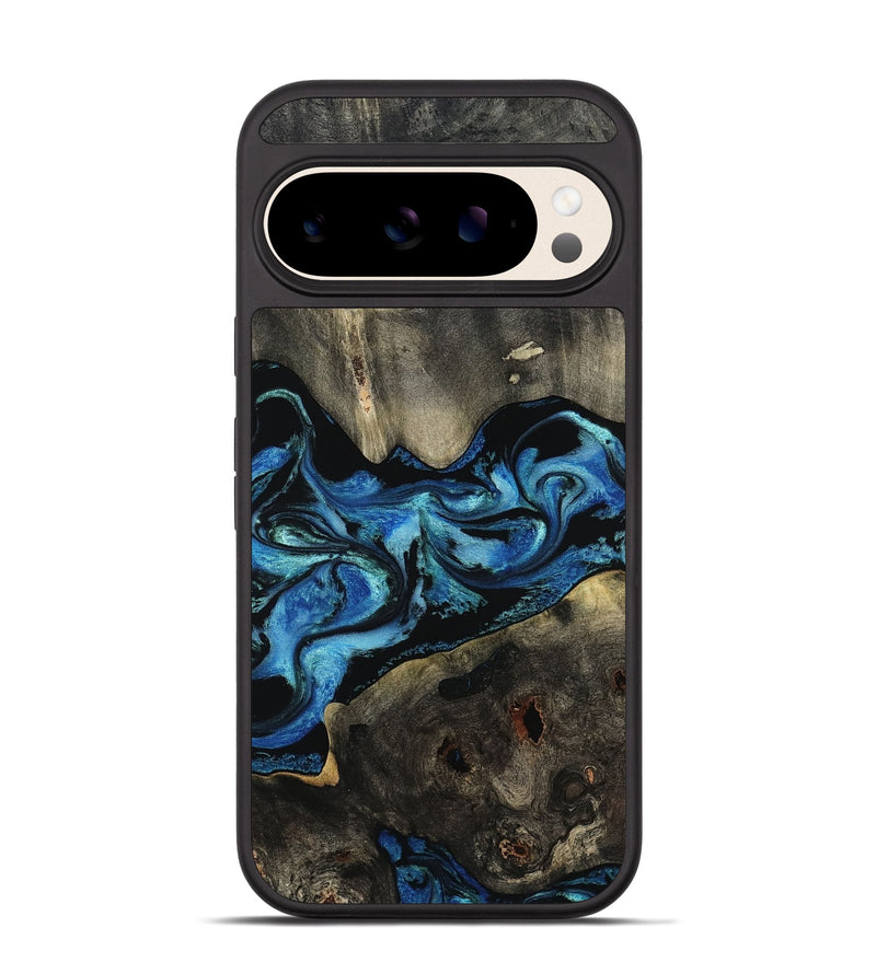 Pixel 10 Wood Phone Case - Kittie (Blue, 801079)