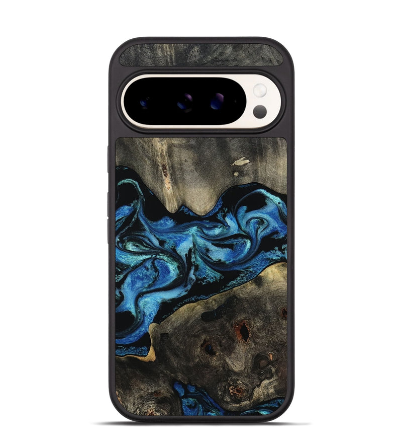 Pixel 9 Pro Wood Phone Case - Kittie (Blue, 801079)