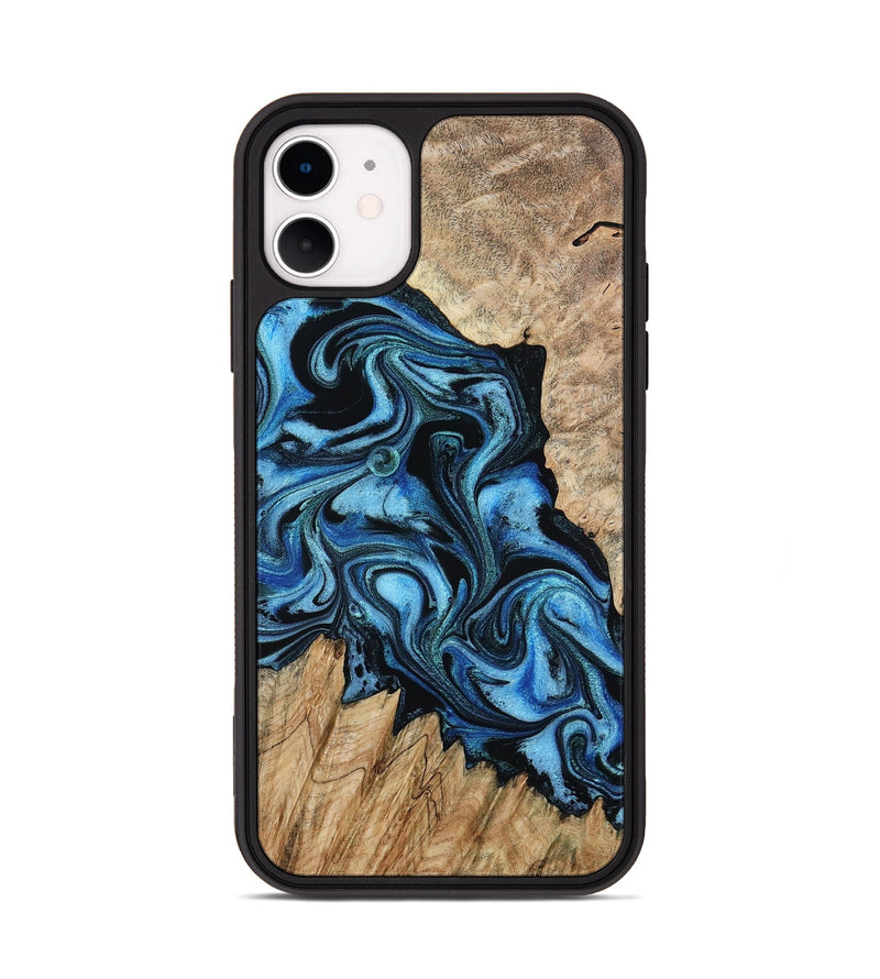 iPhone 11 Wood Phone Case - Meghan (Blue, 801080)