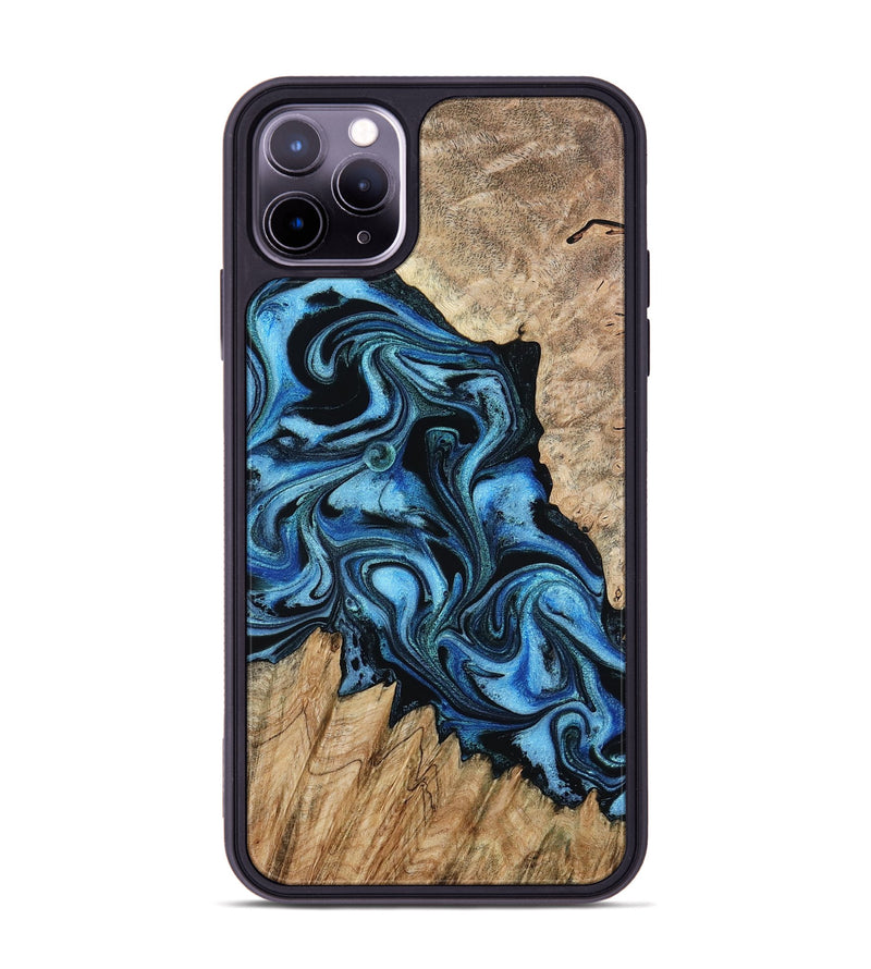iPhone 11 Pro Max Wood Phone Case - Meghan (Blue, 801080)