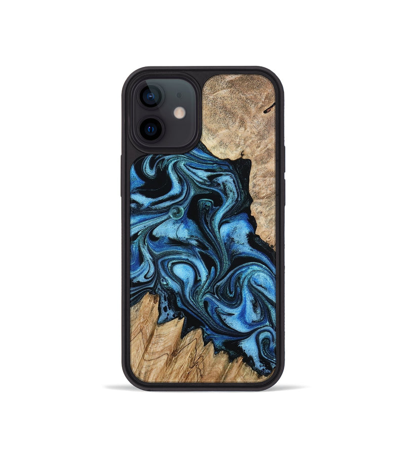 iPhone 12 mini Wood Phone Case - Meghan (Blue, 801080)