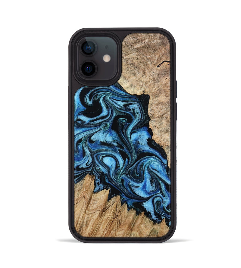 iPhone 12 Wood Phone Case - Meghan (Blue, 801080)