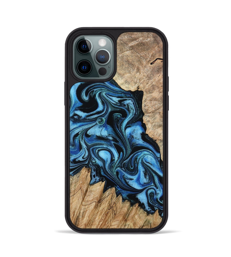 iPhone 12 Pro Wood Phone Case - Meghan (Blue, 801080)