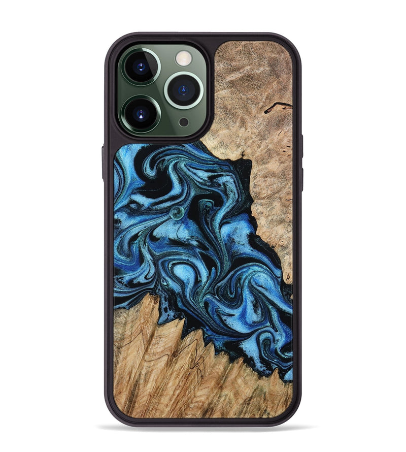 iPhone 13 Pro Max Wood Phone Case - Meghan (Blue, 801080)