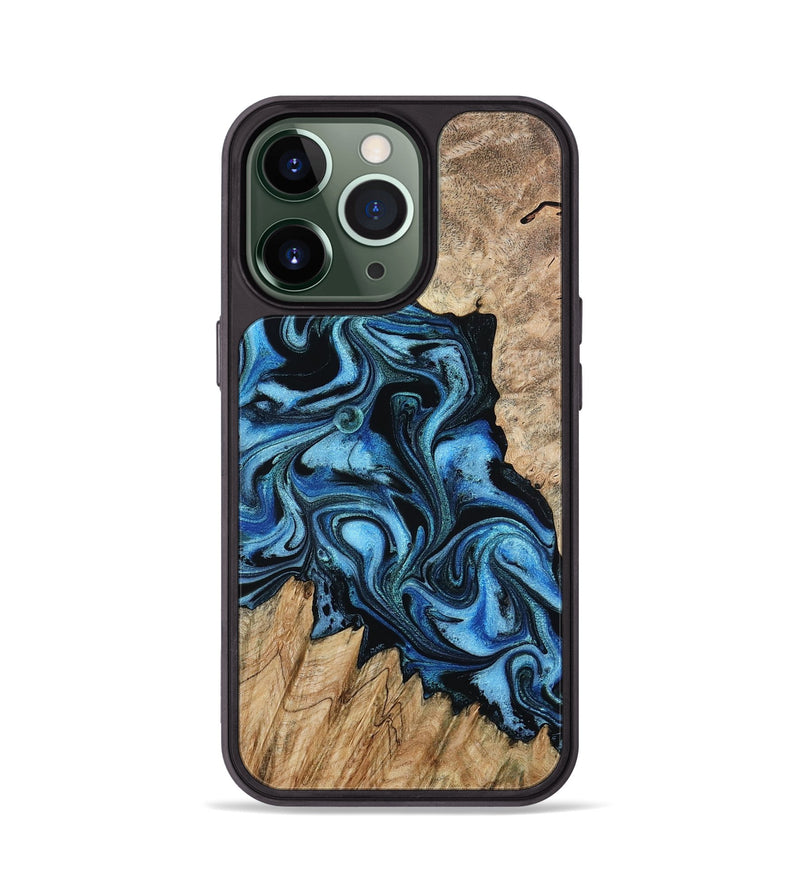 iPhone 13 Pro Wood Phone Case - Meghan (Blue, 801080)
