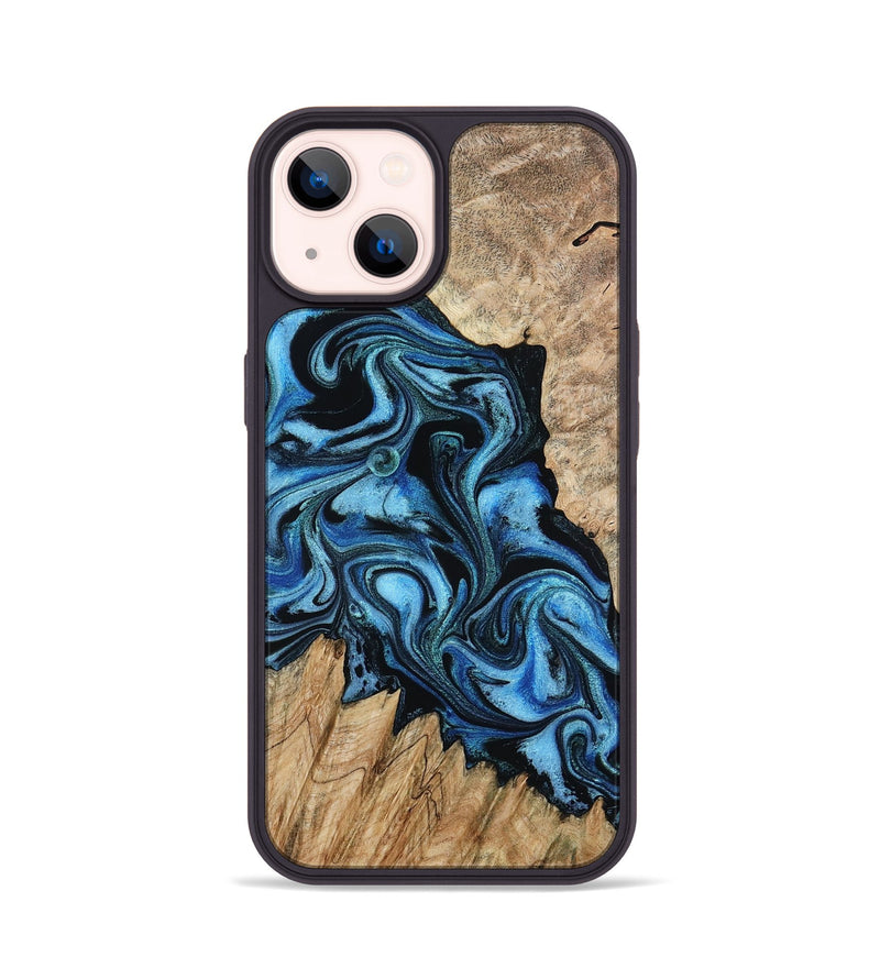 iPhone 14 Wood Phone Case - Meghan (Blue, 801080)