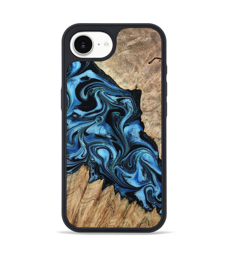 iPhone 16e Wood Phone Case - Meghan (Blue, 801080)