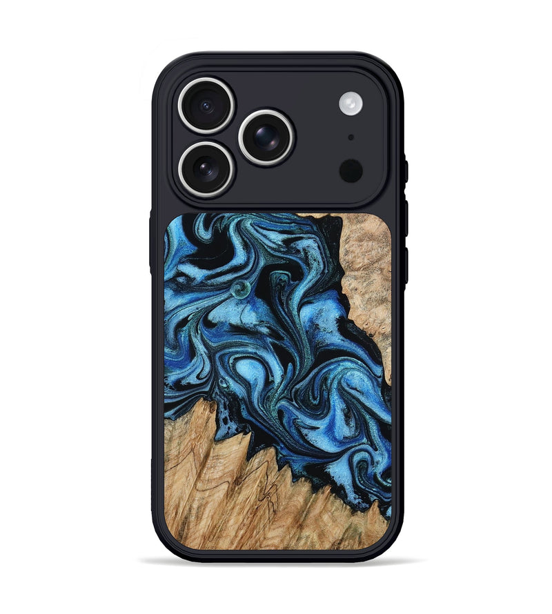 iPhone 17 Pro Wood Phone Case - Meghan (Blue, 801080)