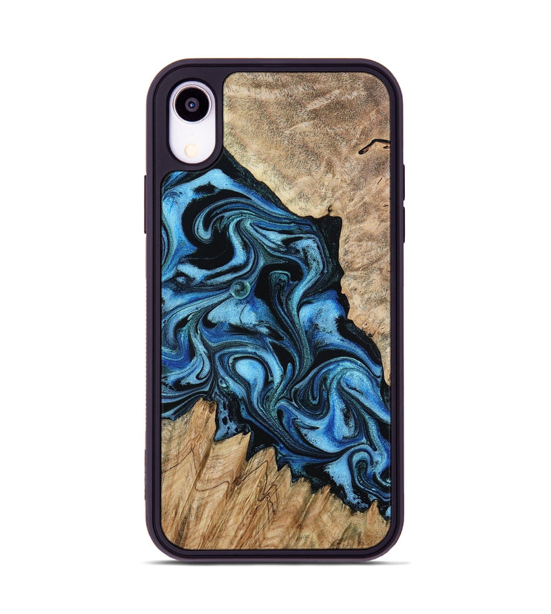 iPhone Xr Wood Phone Case - Meghan (Blue, 801080)
