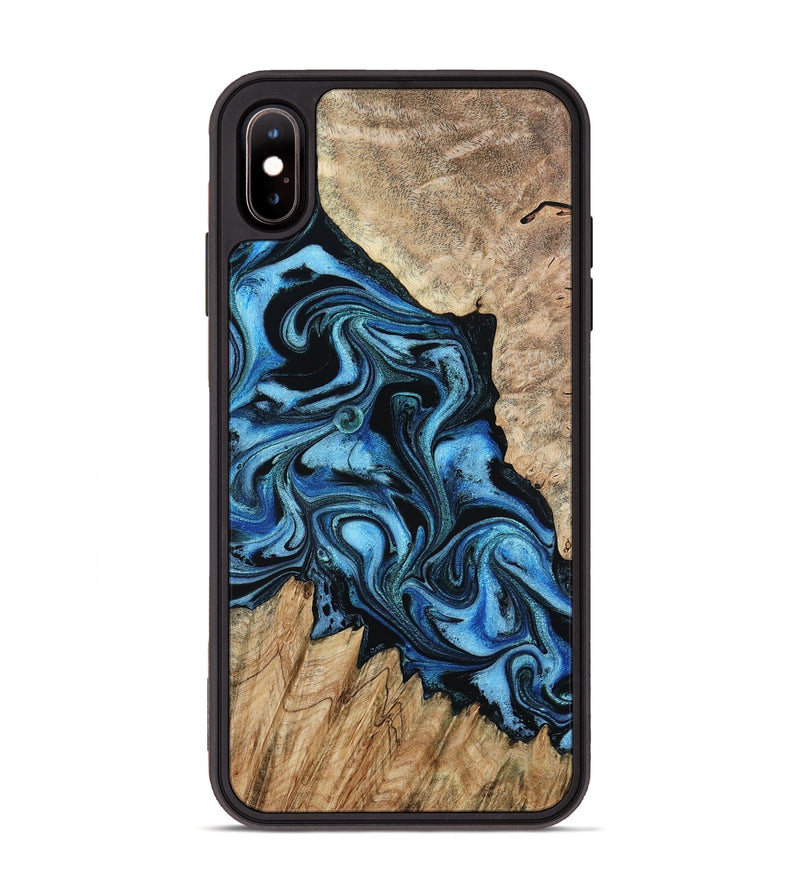 iPhone Xs Max Wood Phone Case - Meghan (Blue, 801080)