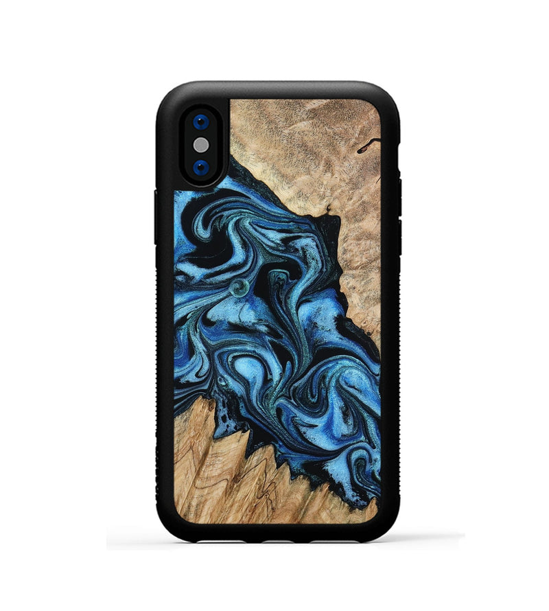 iPhone Xs Wood Phone Case - Meghan (Blue, 801080)