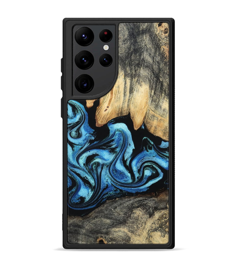 Galaxy S22 Ultra Wood Phone Case - Tracie (Blue, 801081)