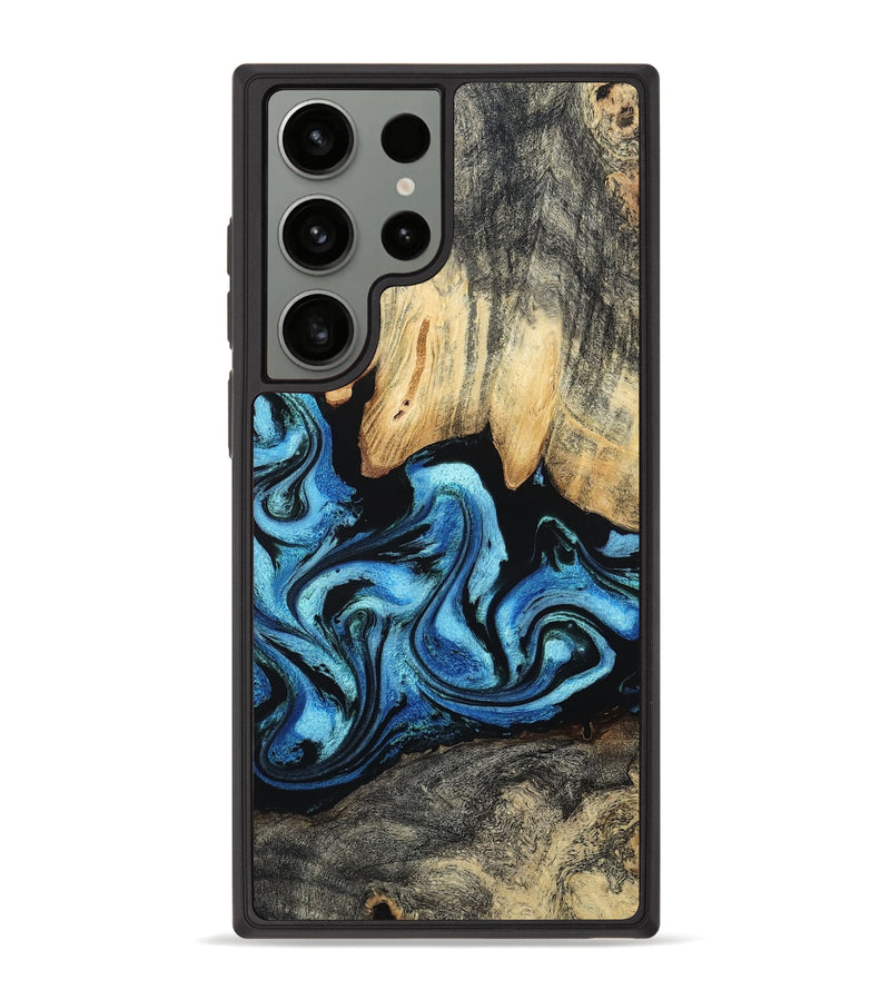 Galaxy S23 Ultra Wood Phone Case - Tracie (Blue, 801081)