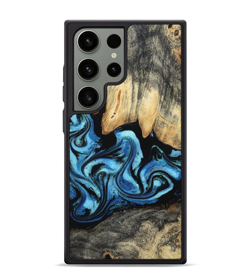 Galaxy S24 Ultra Wood Phone Case - Tracie (Blue, 801081)