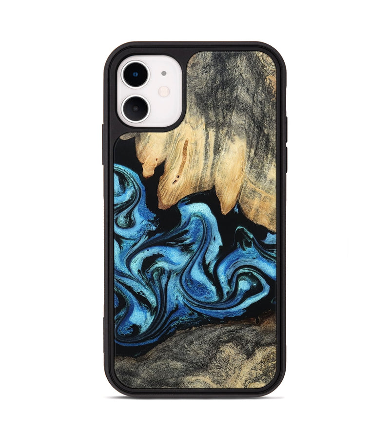 iPhone 11 Wood Phone Case - Tracie (Blue, 801081)