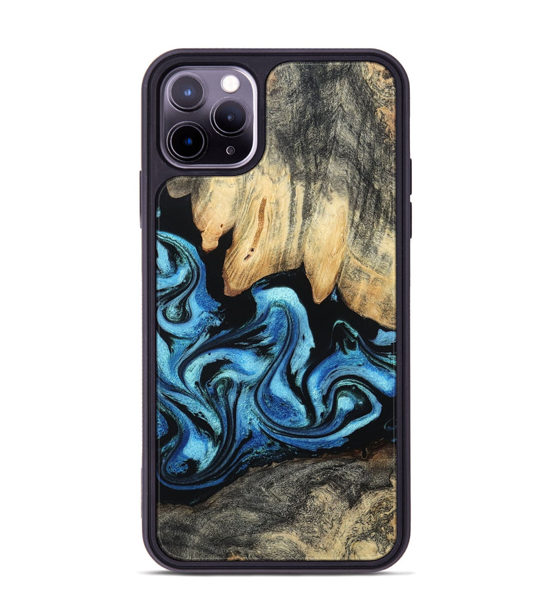 iPhone 11 Pro Max Wood Phone Case - Tracie (Blue, 801081)