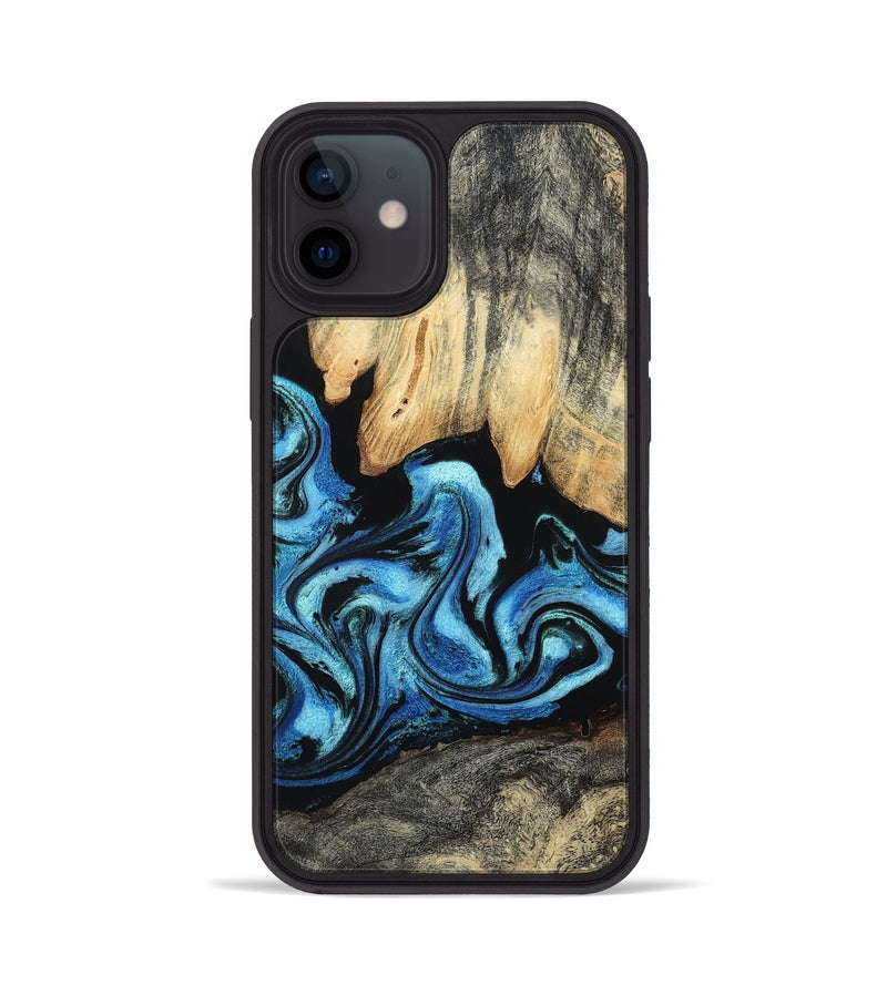 iPhone 12 Wood Phone Case - Tracie (Blue, 801081)