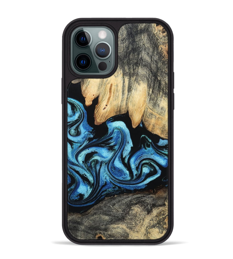 iPhone 12 Pro Max Wood Phone Case - Tracie (Blue, 801081)