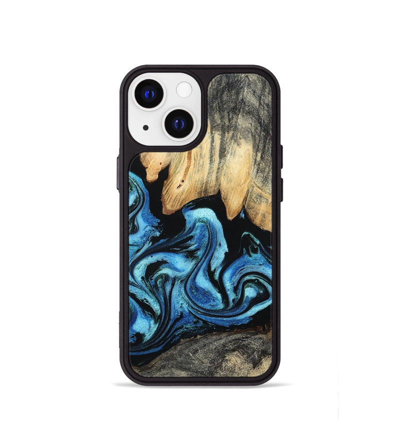 iPhone 13 mini Wood Phone Case - Tracie (Blue, 801081)