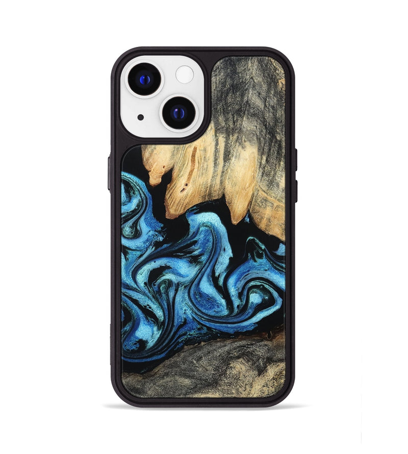 iPhone 13 Wood Phone Case - Tracie (Blue, 801081)