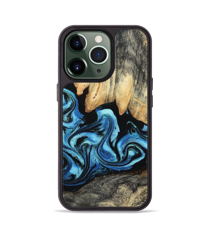 iPhone 13 Pro Wood Phone Case - Tracie (Blue, 801081)