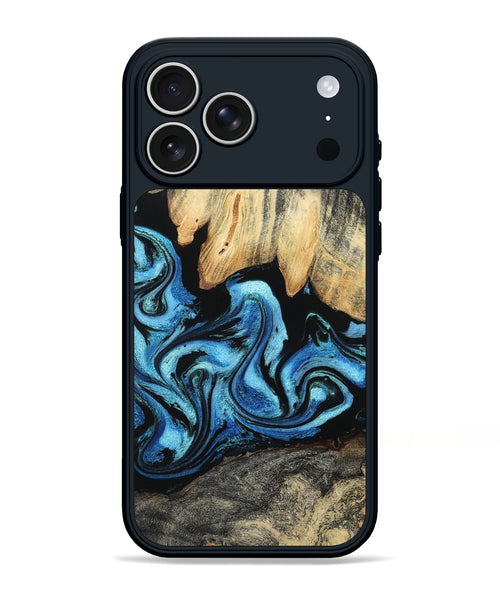 iPhone 17 Pro Max Wood Phone Case - Tracie (Blue, 801081)