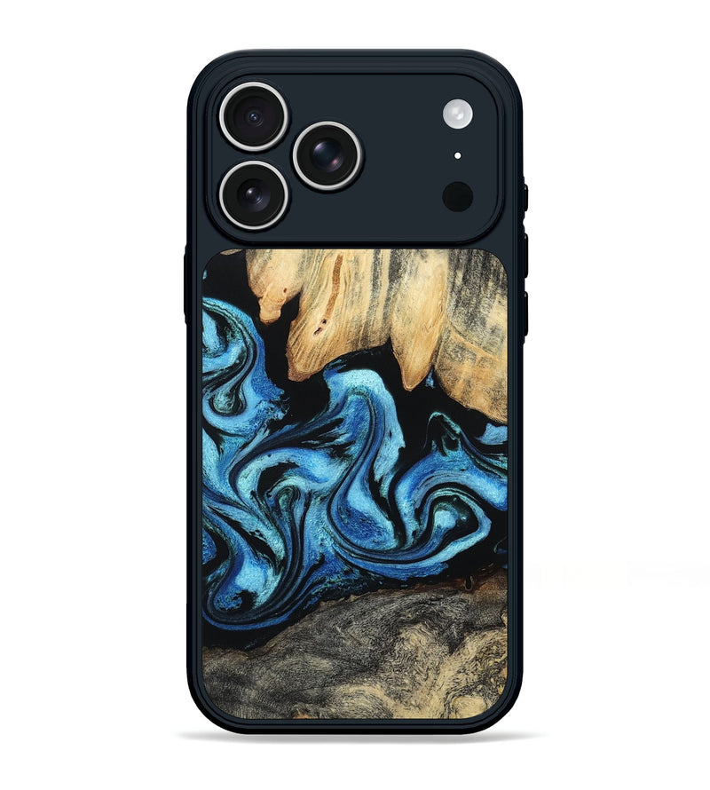 iPhone 17 Pro Max Wood Phone Case - Tracie (Blue, 801081)