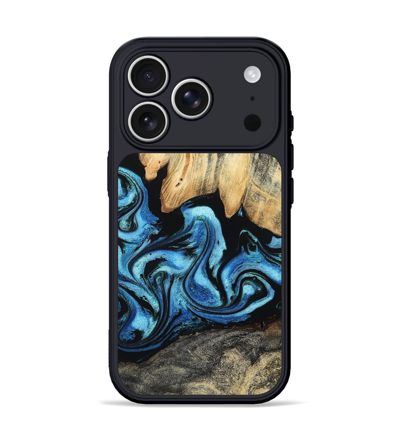 iPhone 17 Pro Wood Phone Case - Tracie (Blue, 801081)