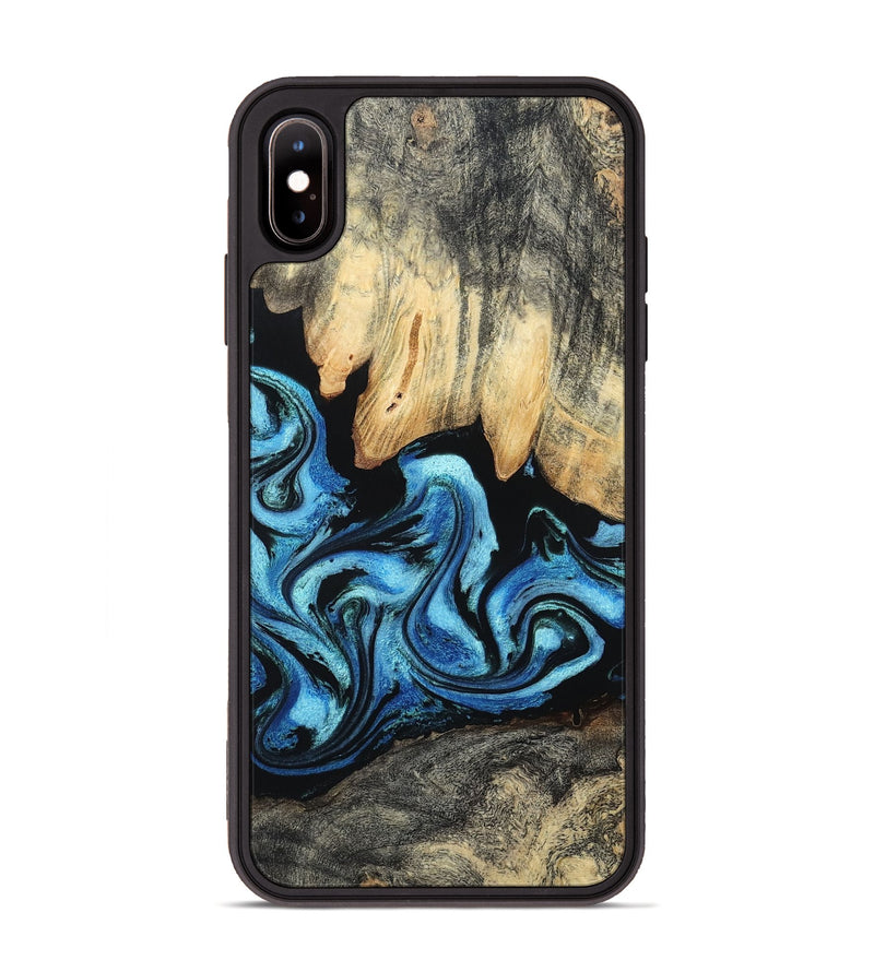 iPhone Xs Max Wood Phone Case - Tracie (Blue, 801081)