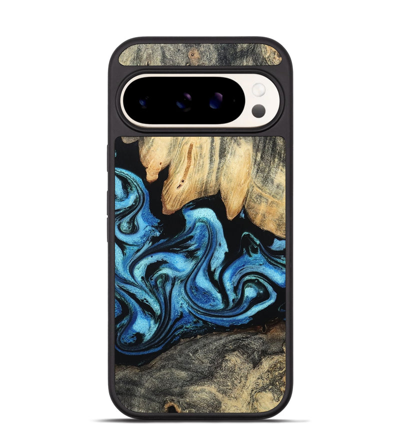 Pixel 9 Pro Wood Phone Case - Tracie (Blue, 801081)