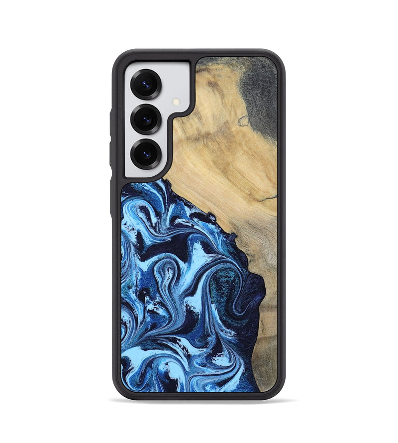 Galaxy S25 Wood Phone Case - Besse (Blue, 801082)