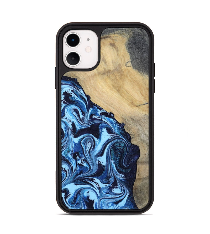 iPhone 11 Wood Phone Case - Besse (Blue, 801082)