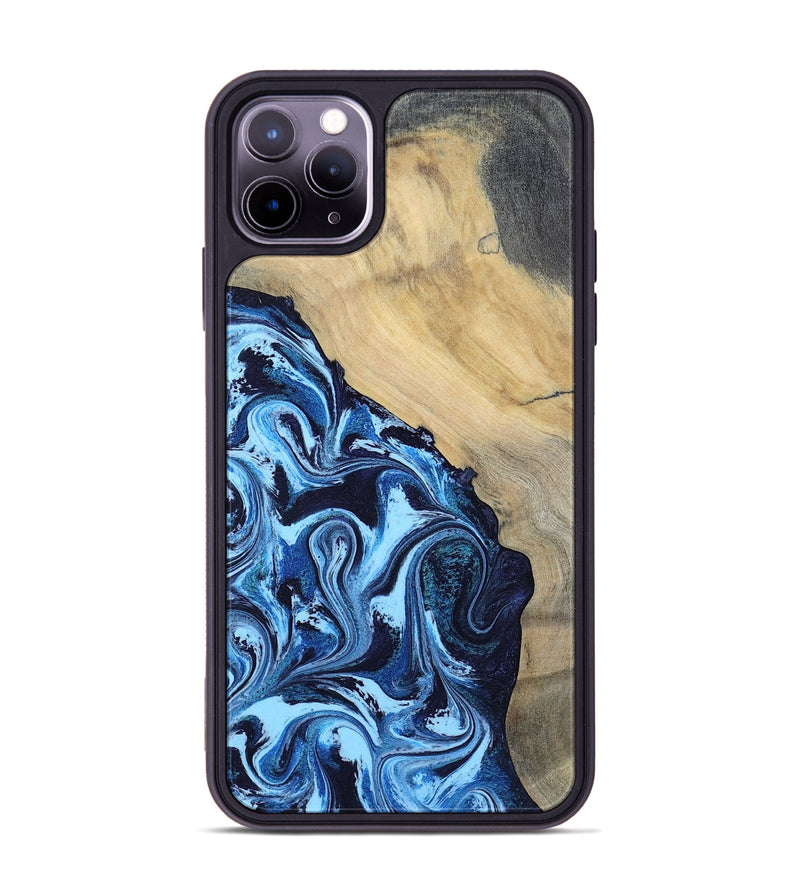 iPhone 11 Pro Max Wood Phone Case - Besse (Blue, 801082)