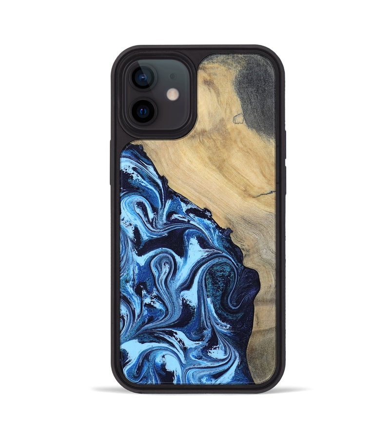 iPhone 12 Wood Phone Case - Besse (Blue, 801082)