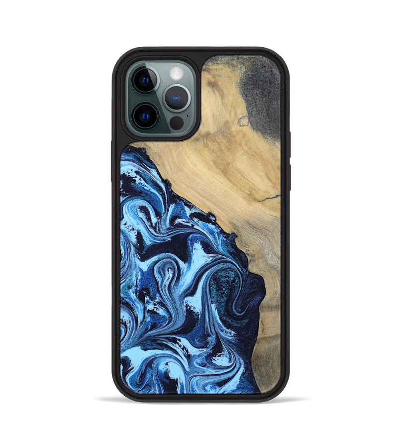 iPhone 12 Pro Wood Phone Case - Besse (Blue, 801082)