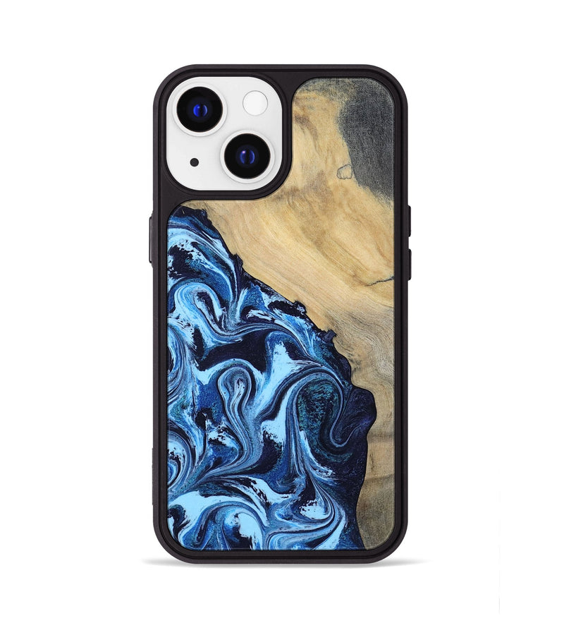iPhone 13 Wood Phone Case - Besse (Blue, 801082)