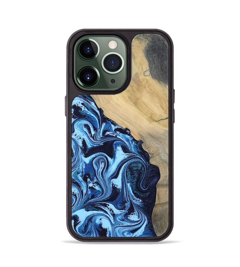 iPhone 13 Pro Wood Phone Case - Besse (Blue, 801082)