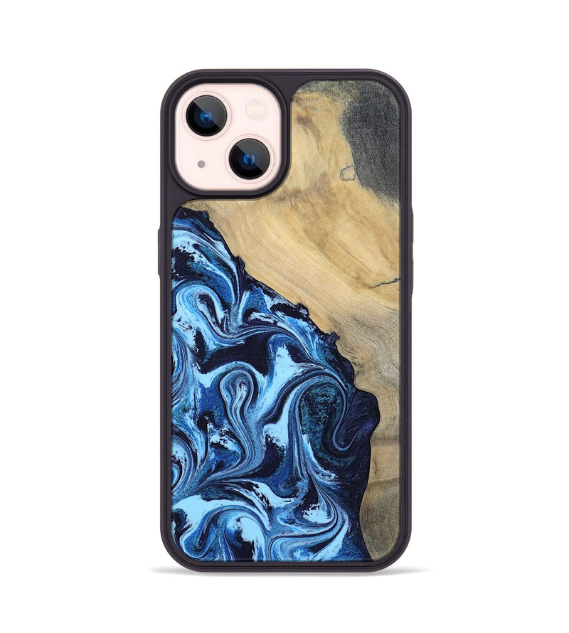 iPhone 14 Wood Phone Case - Besse (Blue, 801082)