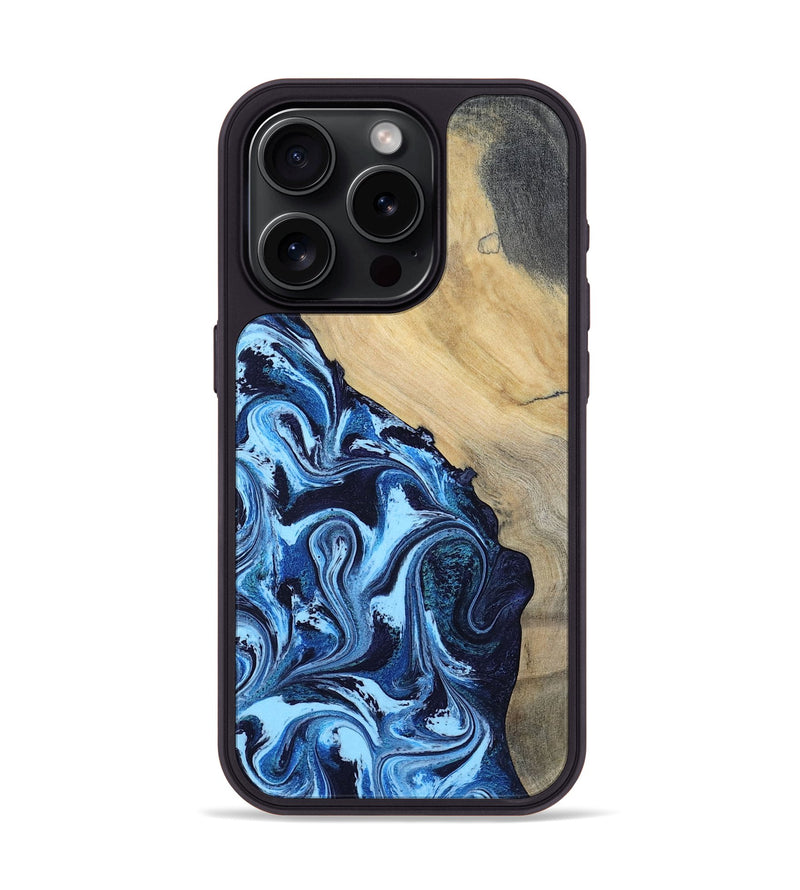 iPhone 15 Pro Wood Phone Case - Besse (Blue, 801082)